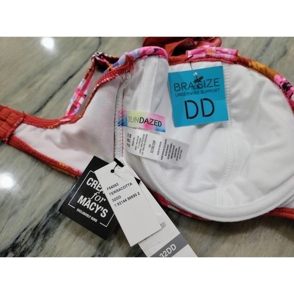 Sundazed Swimsuit Top 32 DD Floral Underwire NWT - Picture 6 of 6